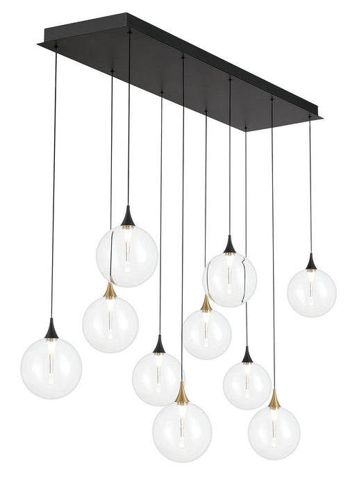 Eurofase 48934-015 Ten Light Chandelier, Gold-Black