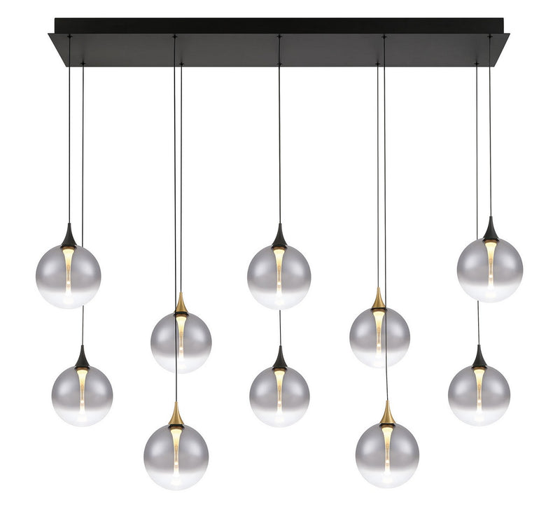 Eurofase 48934-022 Ten Light Chandelier, Gold-Black