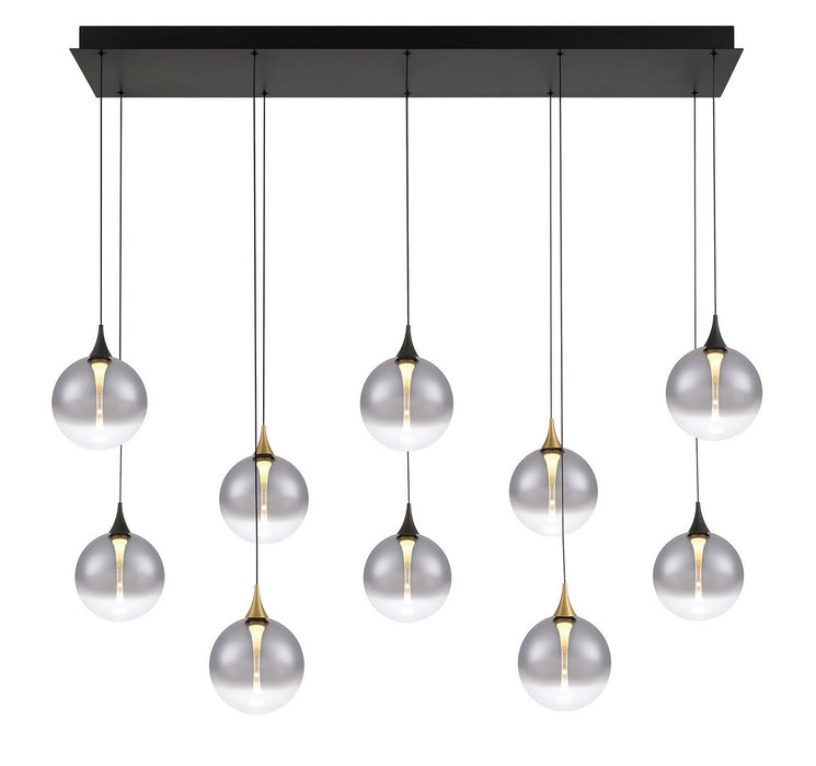Eurofase 48934-022 Ten Light Chandelier, Gold-Black