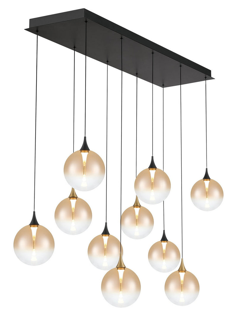Eurofase 48934-039 Ten Light Chandelier, Gold-Black