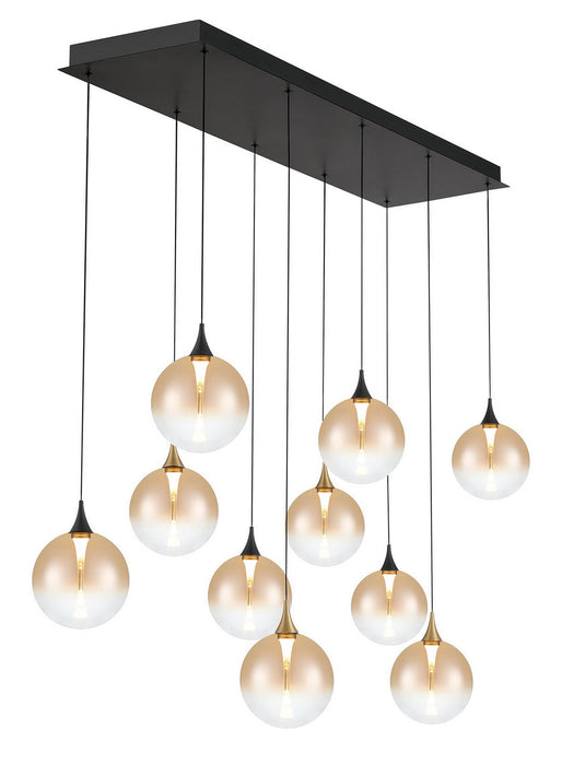 Eurofase 48934-039 Ten Light Chandelier, Gold-Black