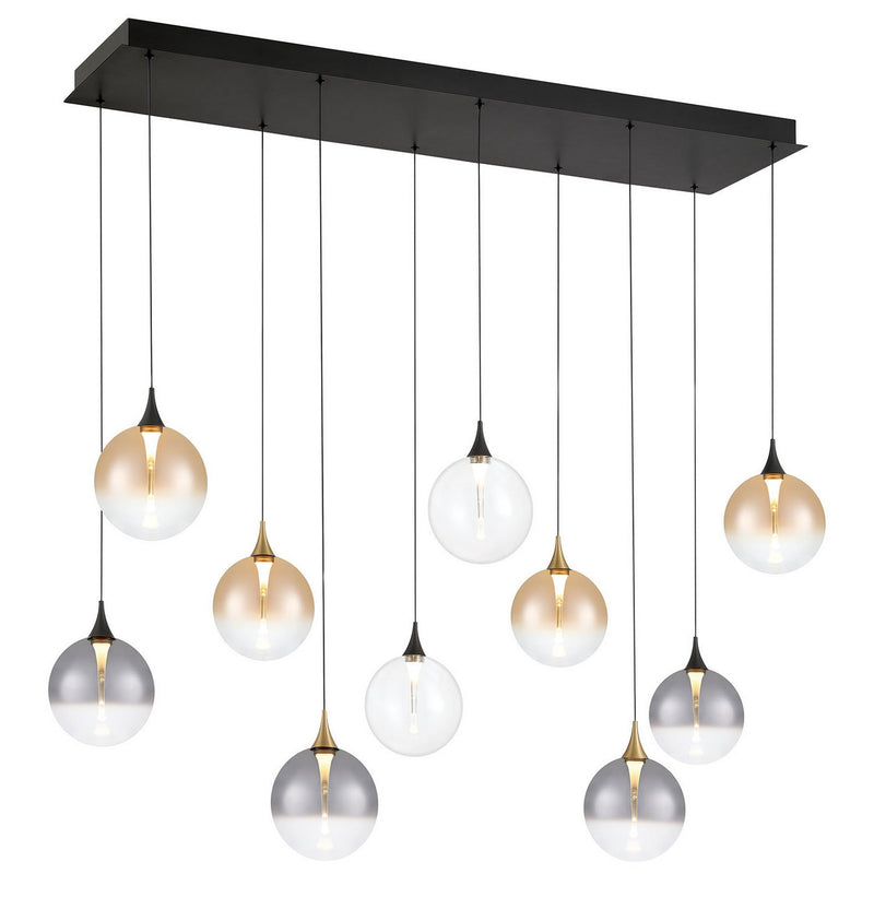Eurofase 48934-046 Ten Light Chandelier, Gold-Black