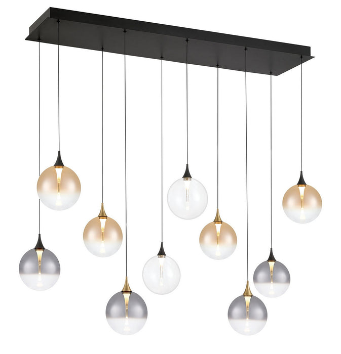 Eurofase 48934-046 Ten Light Chandelier, Gold-Black