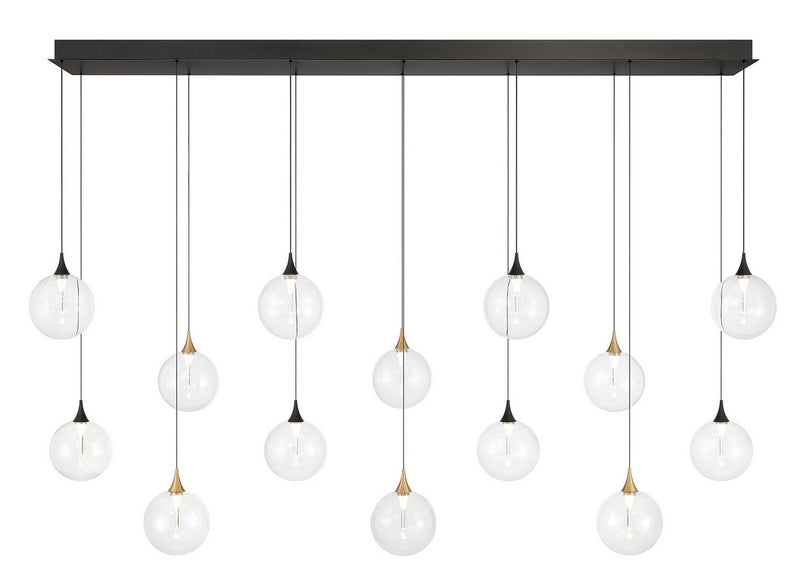 Eurofase 48940-016 14 Light Chandelier, Gold-Black