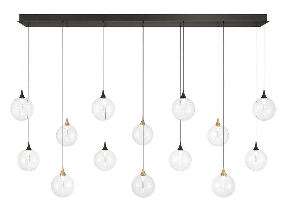 Eurofase 48940-016 14 Light Chandelier, Gold-Black