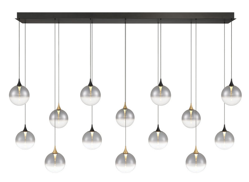 Eurofase 48940-023 14 Light Chandelier, Gold-Black