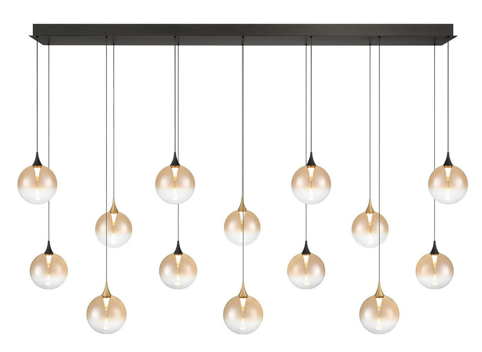 Eurofase 48940-030 14 Light Chandelier, Gold-Black