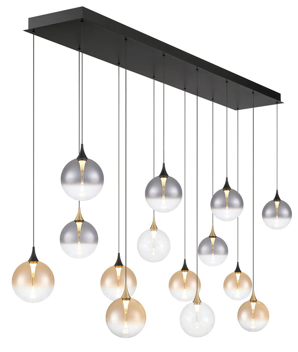 Eurofase 48940-043 14 Light Chandelier, Gold-Black
