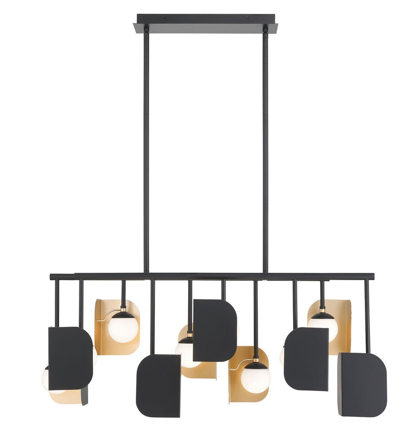 Eurofase 49037-012 Ten Light Chandelier, Gold-Black