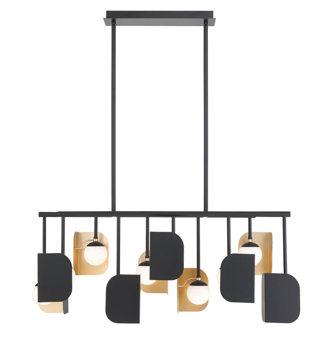 Eurofase 49037-012 Ten Light Chandelier, Gold-Black