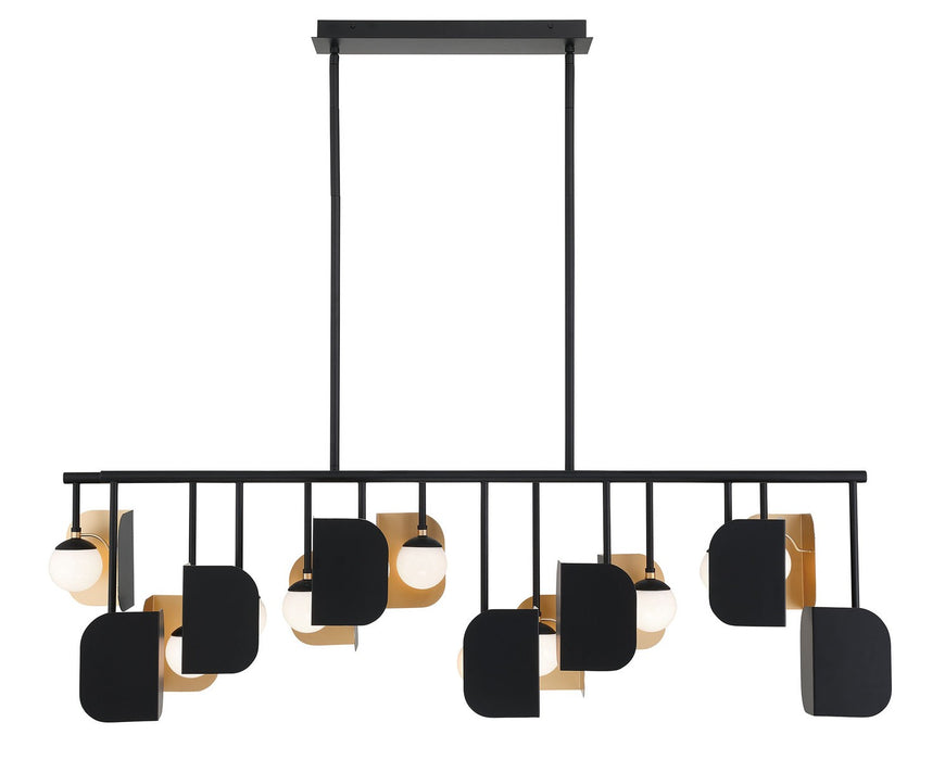 Eurofase 49038-019 14 Light Chandelier, Gold-Black