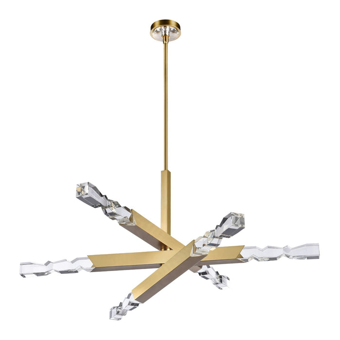 Zeev Lighting CD11341-LED-6-2x2-AGB LED Chandelier, Aged Brass