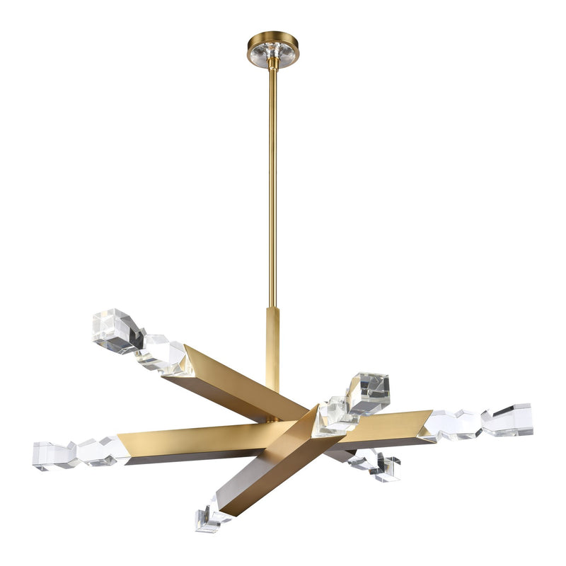 Zeev Lighting CD11349-LED-6-3x3-AGB LED Chandelier, Aged Brass