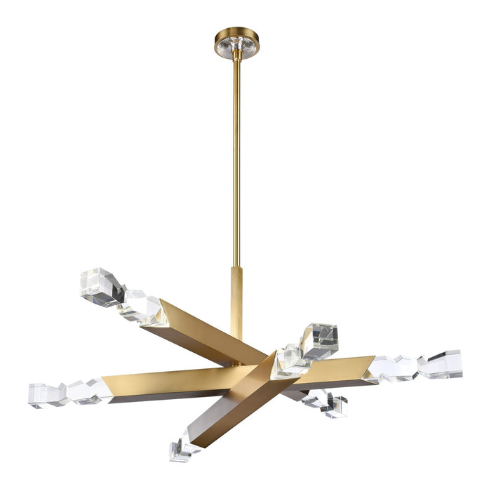 Zeev Lighting CD11349-LED-6-3x3-AGB LED Chandelier, Aged Brass