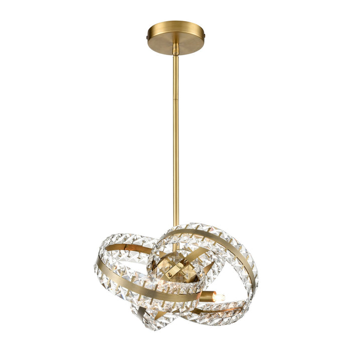 Zeev Lighting P30095-3-AGB Three Light Pendant, Aged Brass