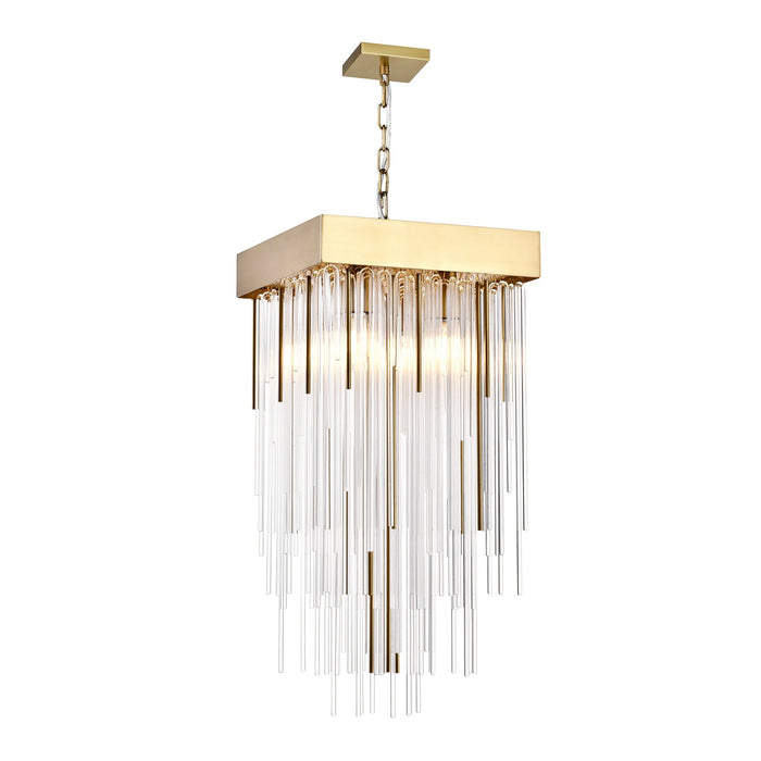 Zeev Lighting P30107-4-AGB Four Light Pendant, Aged Brass