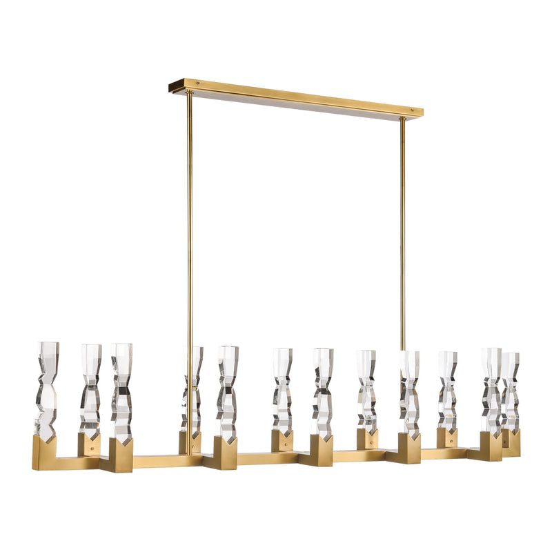 Zeev Lighting PL11356-LED-12-2x2-AGB LED Linear Pendant, Aged Brass