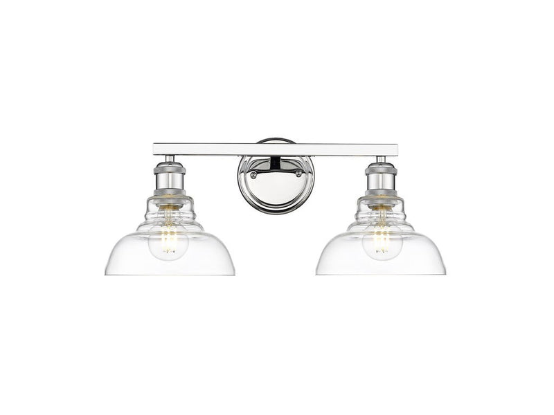 Golden 0305-BA2 CH-CLR Two Light Vanity, Chrome