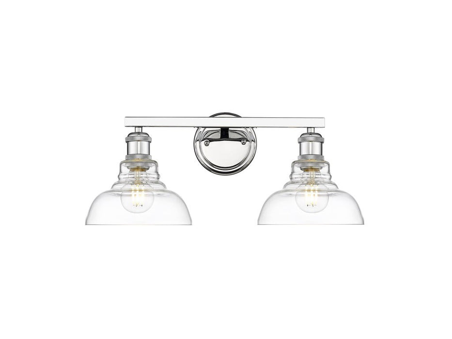 Golden 0305-BA2 CH-CLR Two Light Vanity, Chrome