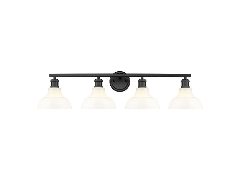 Golden 0305-BA4 BLK-VMG Four Light Vanity, Matte Black