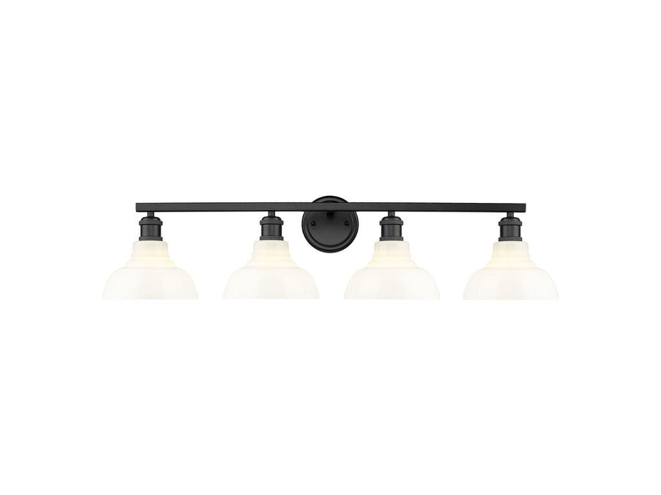 Golden 0305-BA4 BLK-VMG Four Light Vanity, Matte Black