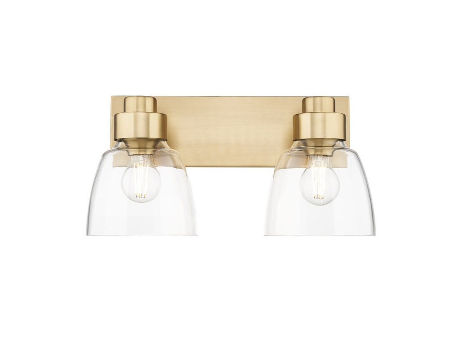 Golden 0314-BA2 BCB-CLR Two Light Vanity, Brushed Champagne Bronze