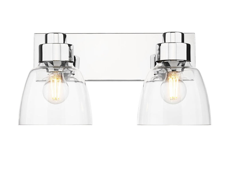 Golden 0314-BA2 CH-CLR Two Light Vanity, Chrome
