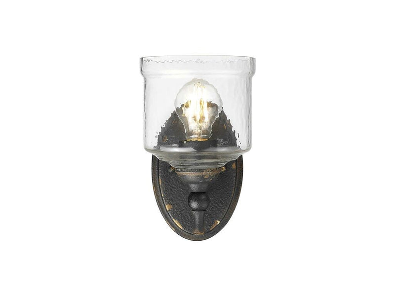 Golden 0806-1W ABI-HWG One Light Wall Sconce, Antique Black Iron
