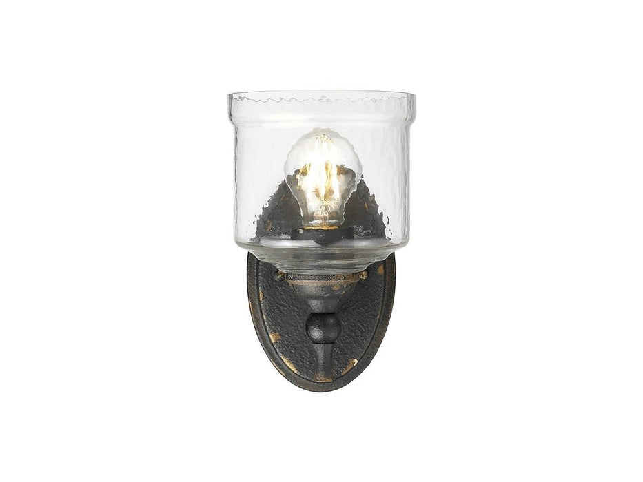 Golden 0806-1W ABI-HWG One Light Wall Sconce, Antique Black Iron