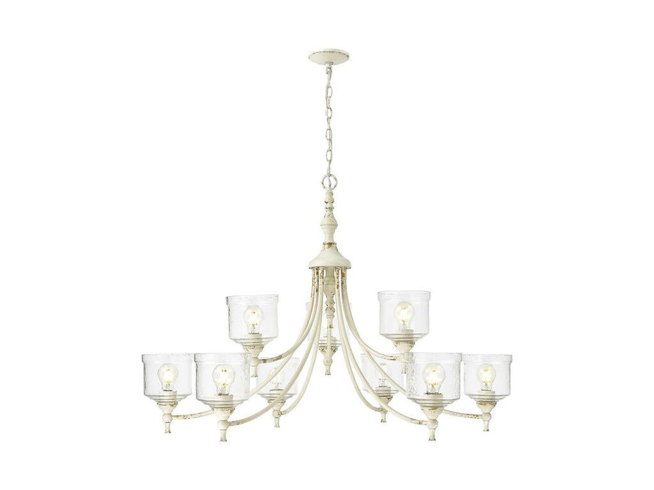 Golden 0806-9 AI-HWG Nine Light Chandelier, Antique Ivory