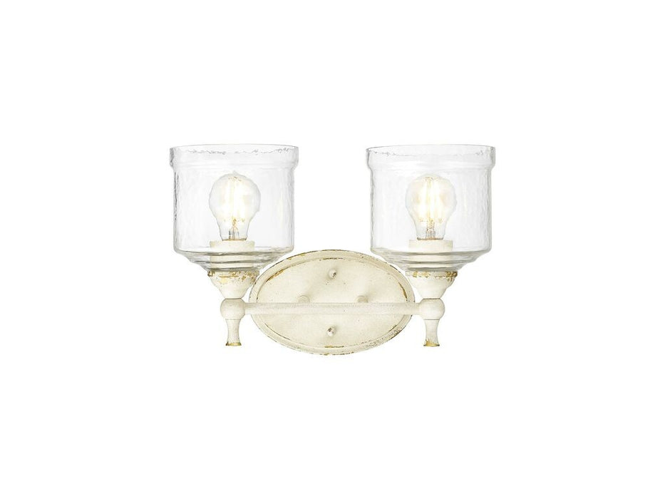 Golden 0806-BA2 AI-HWG Two Light Vanity, Antique Ivory