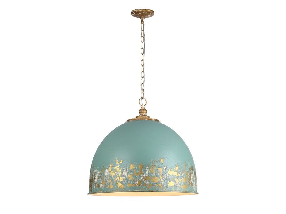 Golden 0809-5P VG-TEAL Five Light Pendant, Vintage Gold