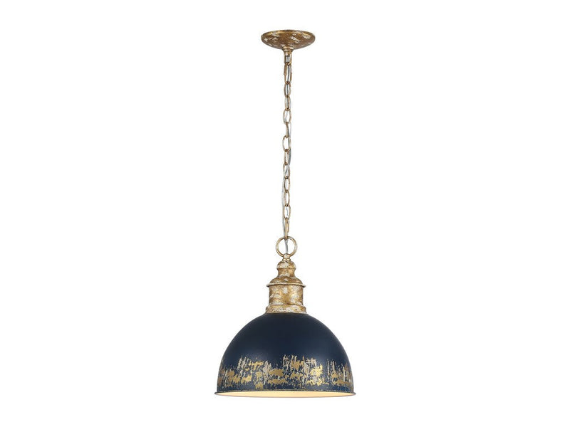Golden 0809-M VG-ANVY One Light Pendant, Vintage Gold