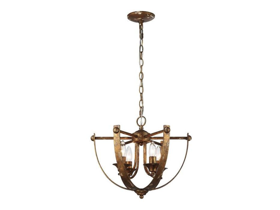 Golden 0815-4P HG Four Light Pendant, Heirloom Gold