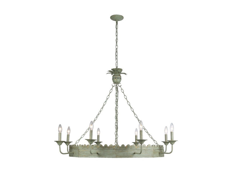 Golden 0838-8 VS Eight Light Chandelier, Vintage Sage