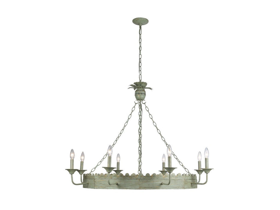 Golden 0838-8 VS Eight Light Chandelier, Vintage Sage