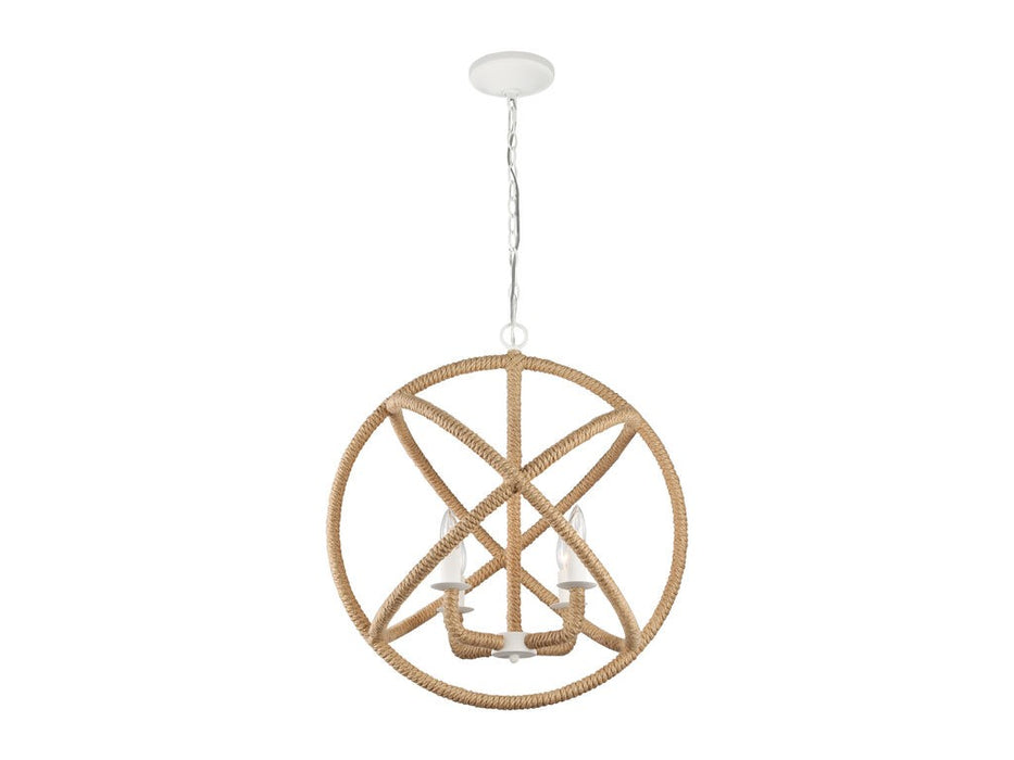Golden 0868-4 NWT Four Light Chandelier, Natural White