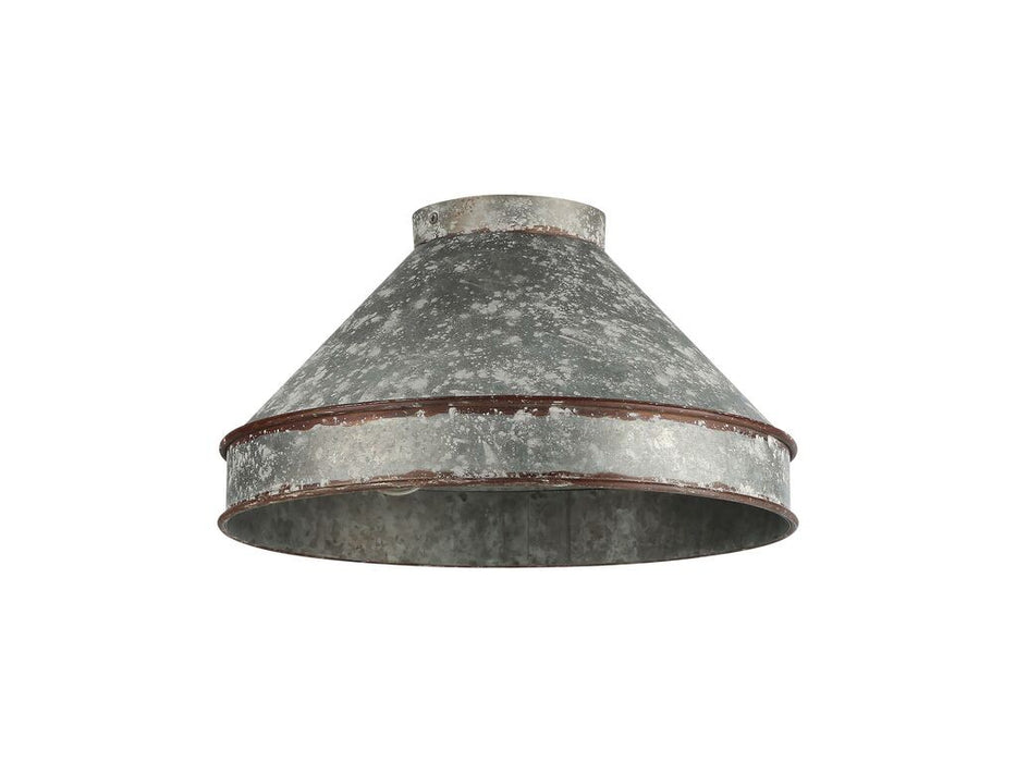 Golden 0877-FM ABI-GV Three Light Flush Mount, Antique Black Iron
