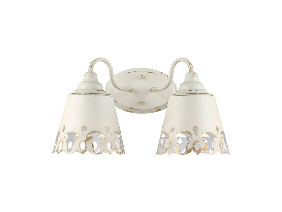 Golden 0883-BA2 AI Two Light Vanity, Antique Ivory