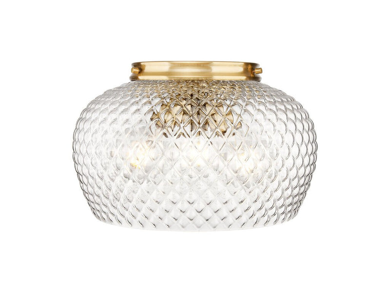 Golden 1088-3FM MBG-CLR Three Light Flush Mount, Modern Brushed Gold