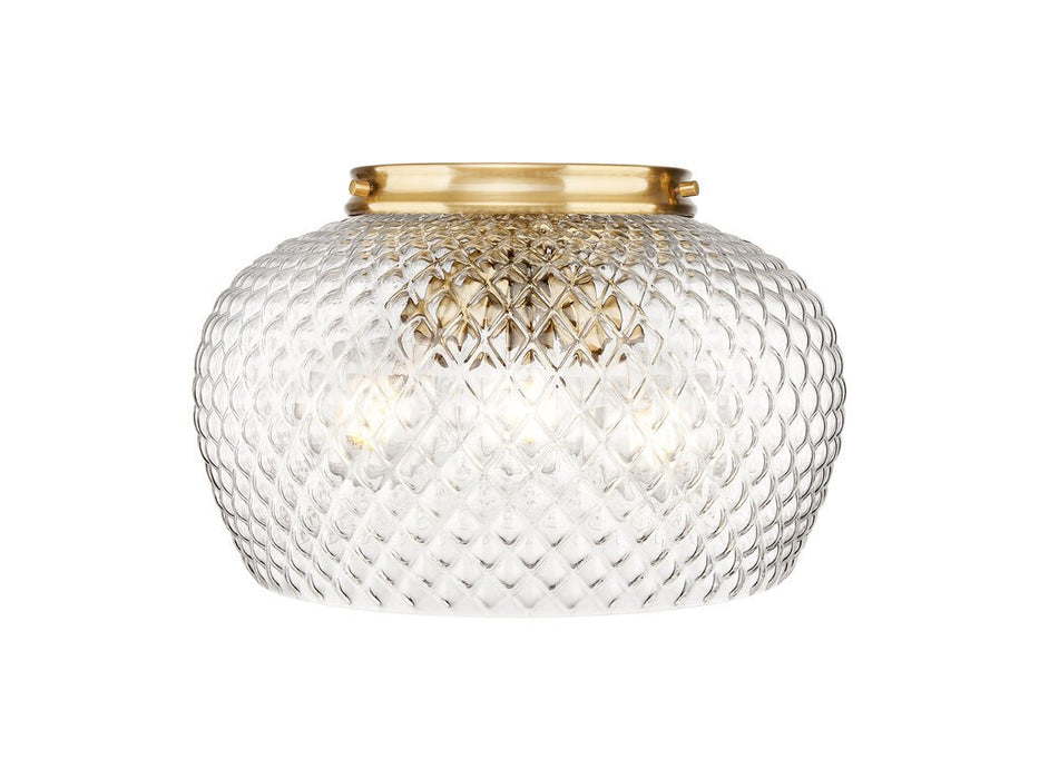 Golden 1088-3FM MBG-CLR Three Light Flush Mount, Modern Brushed Gold