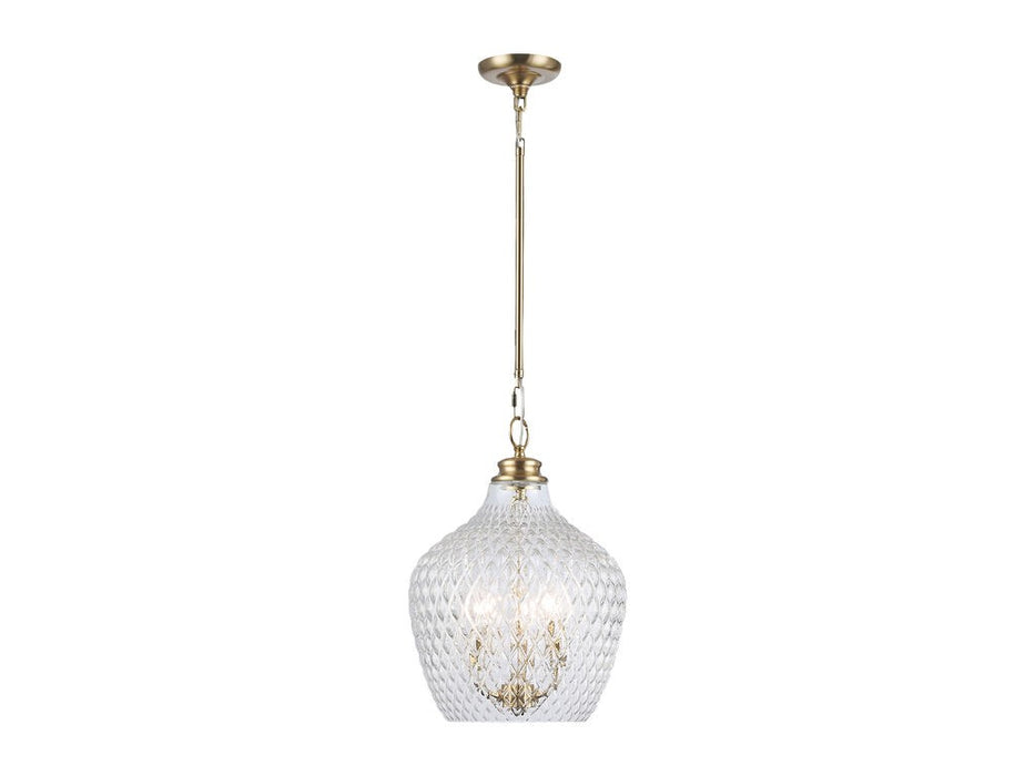 Golden 1088-3P MBG-CLR Three Light Pendant, Modern Brushed Gold