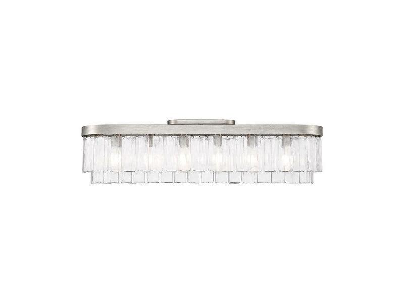 Golden 1768-FM42 PS-HWG Six Light Flush Mount, Peruvian Silver