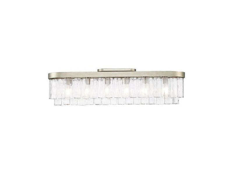 Golden 1768-FM42 WG-HWG Six Light Flush Mount, White Gold