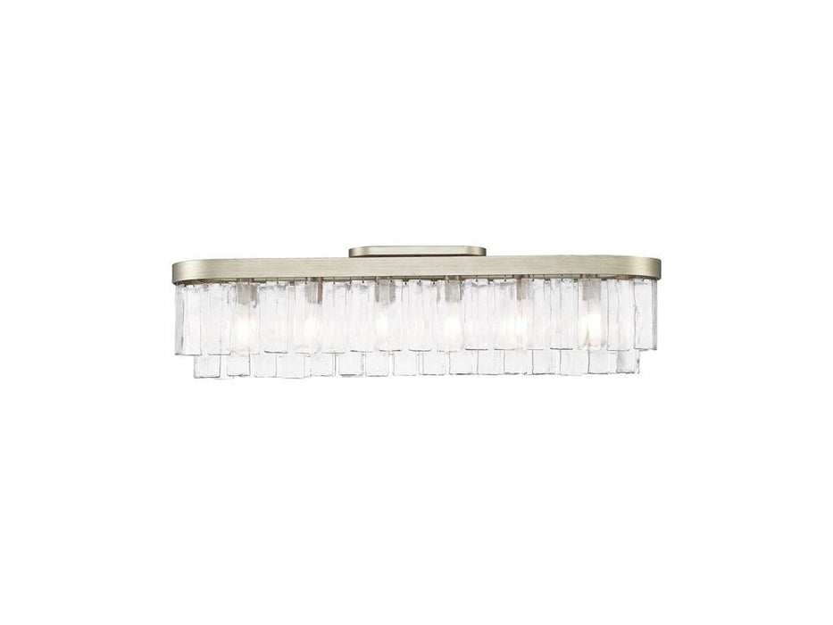 Golden 1768-FM42 WG-HWG Six Light Flush Mount, White Gold