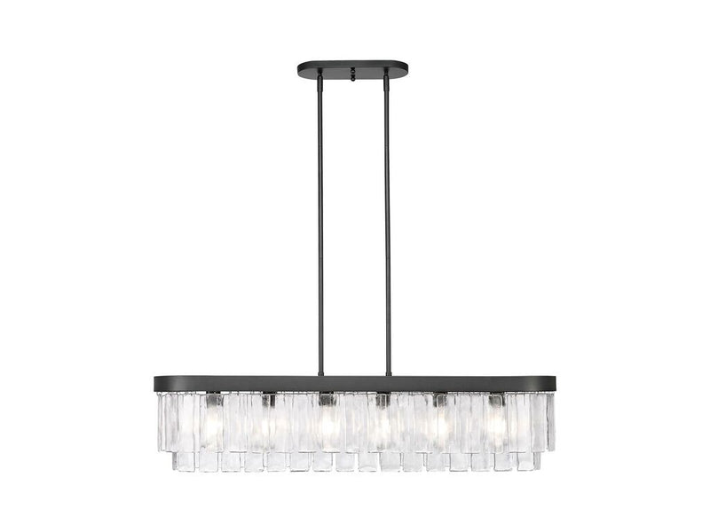 Golden 1768-LP BLK-HWG Six Light Pendant, Matte Black