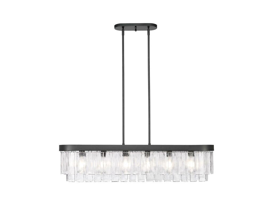 Golden 1768-LP BLK-HWG Six Light Pendant, Matte Black