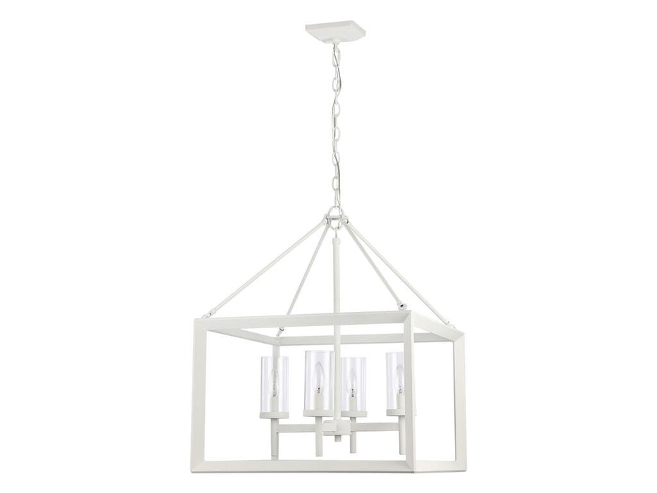 Golden 2073-4 NWT-CLR Four Light Chandelier, Natural White