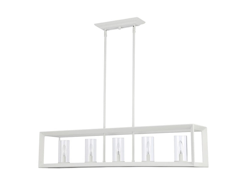 Golden 2073-LP NWT-CLR Five Light Linear Pendant, Natural White