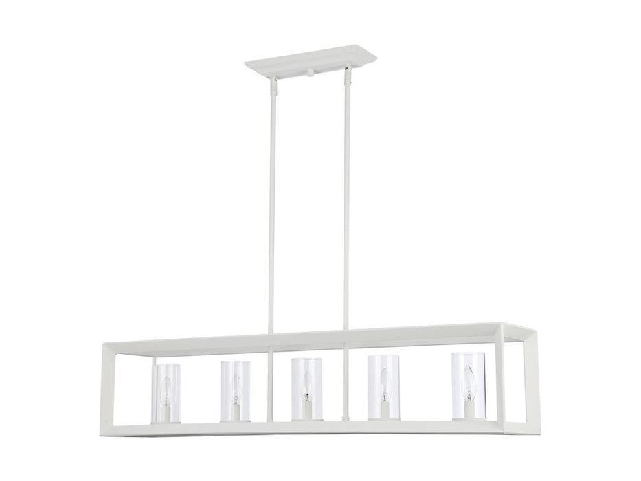 Golden 2073-LP NWT-CLR Five Light Linear Pendant, Natural White